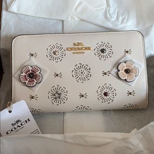 Coach Medium Zip Around Wallet w/ Scattered Rivets